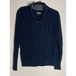Outdoor Life verde Cable Knit Quarter-Zip Cotton Blend Sweater Men's Size Medium